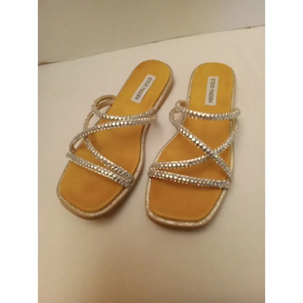 Steve Madden Women's Size 8 SPICE Bling Sandal. Summer, Athleisure, Fun, Comfy